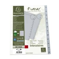 Intercalaires imprimés mensuels PP recyclé gris Janvier-Décembre - 12 positions - A4 - Gris