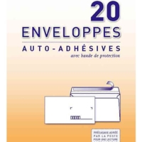 Paquet de 20 enveloppes précasées DL 110 x 220 mm 80g Blanche