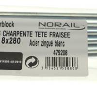 Vis STARBLOCK charpente acier zingué tête fraisée empreinte Torx 8 x 280 mm - Gedimat - NORAIL