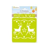 Pochoir enfant noël 2 format 150x150mm translucide set 6 unités