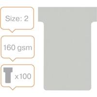 Lot de 100 fiches T indice 2 gris