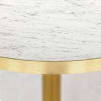 Plateau de table Ø90cm Calacatta & laiton - RestooTab