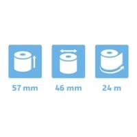 Pack 5 Bobines Tickets Carte Bancaire 57x46mm - 24m Thermique 55g Blanc - EXACOMPTA