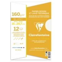Pochette papier dessin & lavis technique A4 12F 160g