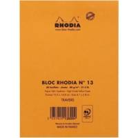 Bloc ORANGE N°13 10,5x14,8 80F agrafées 80g ligné