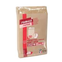 Paquet de 50 Pochettes à soufflet C4 229 x 324 mm 120g soufflet 30 mm Marron - GPV