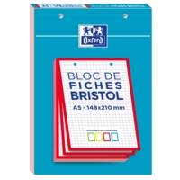 Bloc de 30 Fiches Bristol Perforées 2.0 A5 Q5/5 Bordures couleurs aléatoires