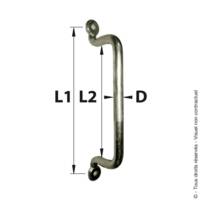 Poignée fil à pattes zingué blanc D8 165mm - Gedimat - AFBAT