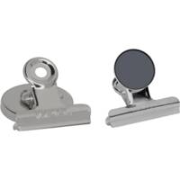 Lot de 2 Pince-lettres 40 mm avec aimant Nickel