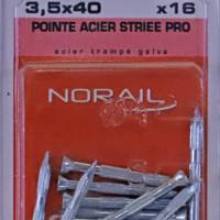 Pointe à béton striée acier trempé galvanisé zingué brillant 3,5 x 40 mm - Gedimat - NORAIL