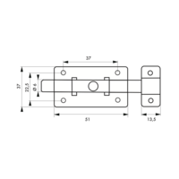 Targette inox pêne plat 75mm - Gedimat - THIRARD