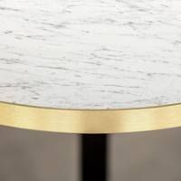 Table pied noir Ø70cm calacatta chants laiton - intérieur - RestooTab