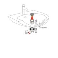 Ensemble complet de vidage lavabo NANO 6.7 Ø32mm - Gedimat - WIRQUIN