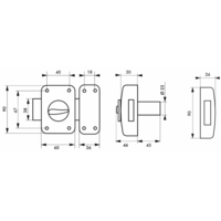 Verrou corvette à bouton cylindre époxy bronze 3 clés 60mm - Gedimat - THIRARD