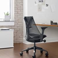 Fauteuil SAYL Herman MILLER tissu PHOENIX Noir avec accoudoirs