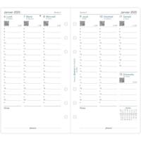 Recharge pour agenda Personal Semaine sur deux pages - Francais- colonne - 2025