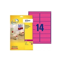 Boite 350 Étiquettes enlevables 99,1 x 38,1 mm sur 25 feuilles Rose Fluo