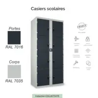 Casier Scolaire 8 Cases Visitable – Sécurité et Durabilité