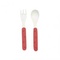 Cuillère et Fourchette (sans Packaging) décor fruit ou légume - Lot de 3