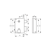 Serrure applique verticale pêne dormant 1/2 tour droite 70x110mm - Gedimat - THIRARD