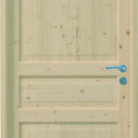 Bloc-porte sapin CIRCEE à recouvrement H.92 mm - 204 x 63 cm - droit poussant - Serrure à penne dormant demi - Gedimat - GIMM MENUISERIES