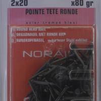 Pointe tête ronde acier trempé bleui 2 x 20 mm - Gedimat - NORAIL