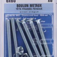 Boulon vis métaux tête fraisée fendue acier zingué - Gedimat - NORAIL
