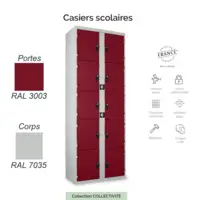 Bloc de 10 Casiers Scolaires Visitables – Sécurité et Robustesse