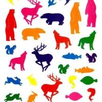 Pochette 54 gommettes animaux couleurs assorties 210 x 240 mm