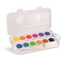 Pastilles d'aquarelle fine  en godet remplaçable,  12 couleurs. Ø 30 mm