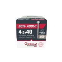 Vis technique TORX zingué blanc - 4 x 30 mm - boîte de 500 pièces - Gedimat - GEDIMAT PERFORMANCE PRO