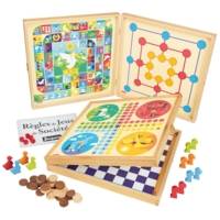Coffret de Jeux Classiques en Bois - 50 règles - JEUJURA