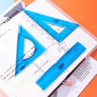 Kit traçage flexible Eco PVC bleu translucide: 1 règle de 15 cm et 2 équerres