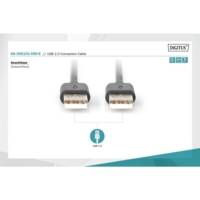 Câble USB 2.0  type A M/M. AWG 28 Noir 5 m