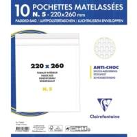 Paquet de 10 Pochettes à bulles 215x265 Kraft blanc 90g