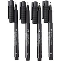Lot de 4 stylos de dessin à l'encre de Chine M,F,S,XS Noir - FABER-CASTELL