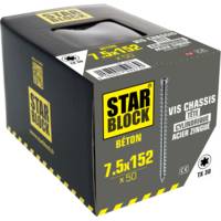Vis STARBLOCK béton tête cylindrique Torx acier zingué 7,5 x 152 mm - Gedimat