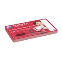 Paquet de 32 Fiches Bristol flashcards 2.0 Non Perforées 75x125 mm A7 ligné rouge