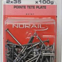 Pointe tête plate acier 2 x 35 mm - Gedimat - NORAIL