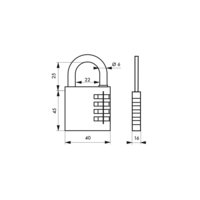 Cadenas RB 40mm anse acier nickelé combinaison modifiable - Gedimat - THIRARD