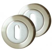 Rosace MALTE finition zinc chromé mat avec trou de cylindre de sûreté - Gedimat - DT 2000