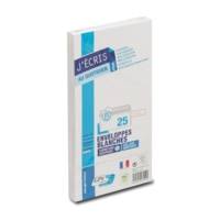 Paquet de 25 enveloppes blanches DL 110x220 90 g  précasées bande de protection