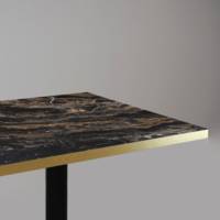 Plateau de table 90x90cm Capuccino & laiton - RestooTab