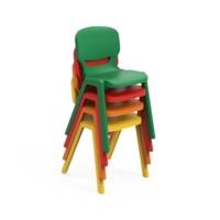Chaise monobloc 4 pieds Ergos One Polypropylène Taille 3 Hauteur Assise 35cm Rouge