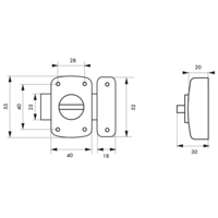 Verrou automatique alouette époxy bronze 40mm - Gedimat - THIRARD