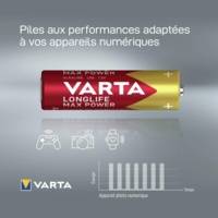 Pack de 4 piles Longlife Max Power AA Mignon LR06
