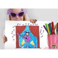 Etui de 12 feutres de coloriage KIDS VISA Pointe fine bloquée 12 Couleurs - BIC