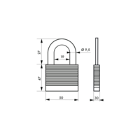 Cadenas PROTECTOR 50mm anse acier au molybdène 2 clés - Gedimat - THIRARD