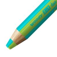 Crayon multi-talents  woody 3 in 1 duo - turquoise-vert clair
