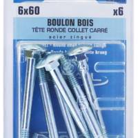 Boulon bois tête ronde collet carré classe 4.8 acier zingué - Gedimat - NORAIL